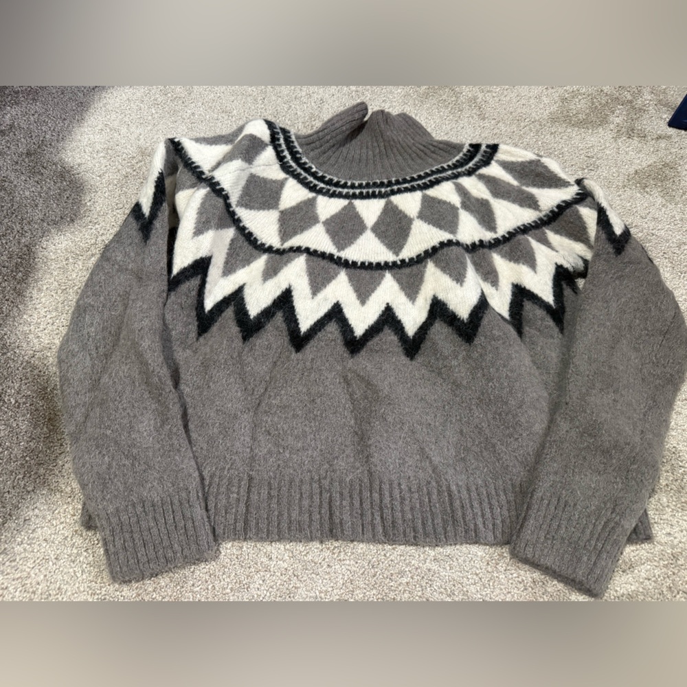 All Saints Tura Funnel Neck Relaxed Fit Sweater in Eiffel Grey! - Picture 9 of 9